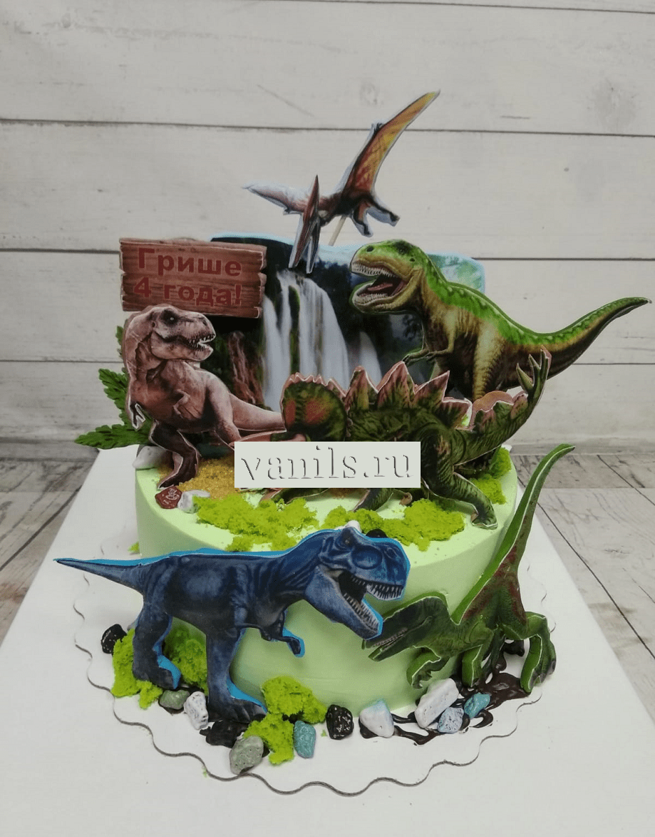 торт с динозаврами