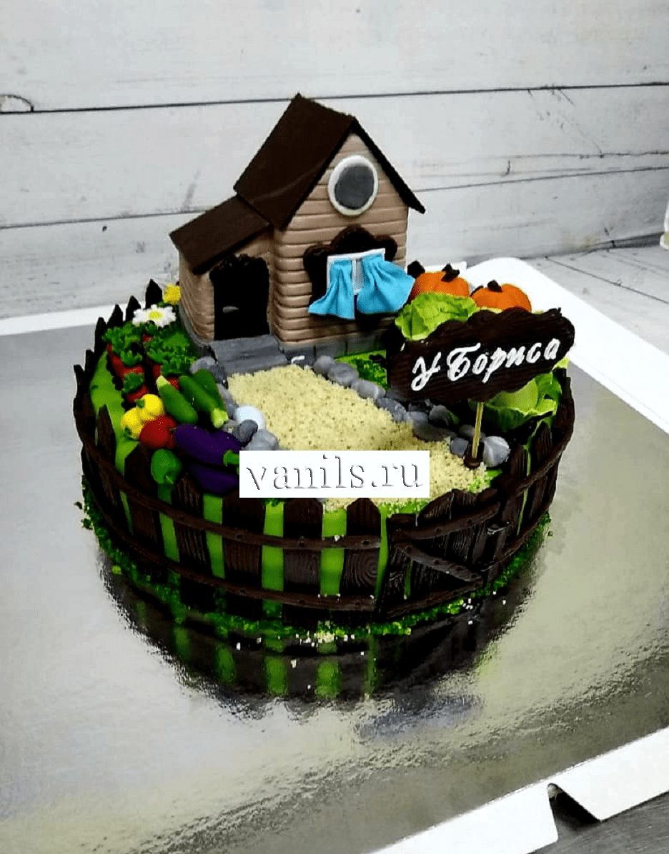 торт домик в деревне