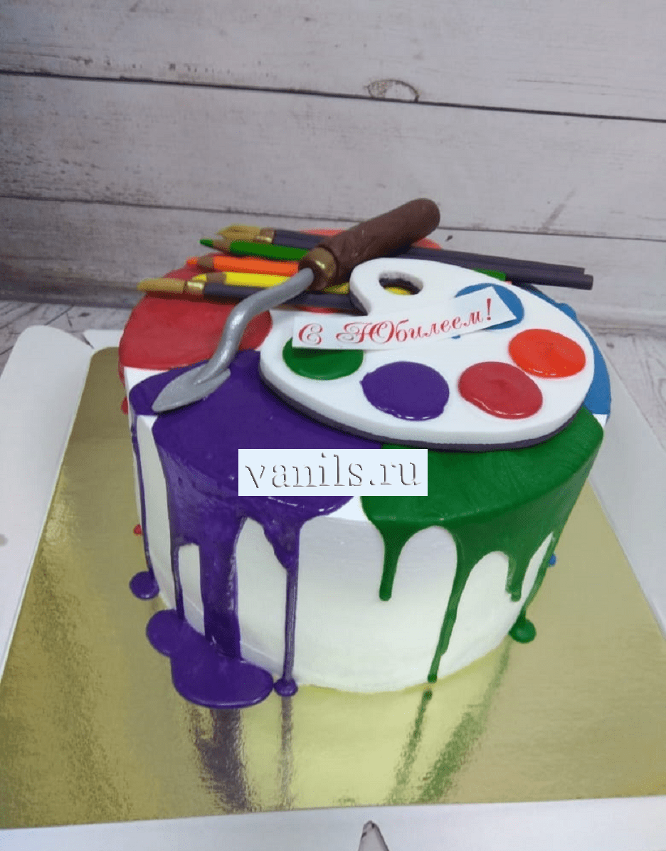 Торт краски палитра художника