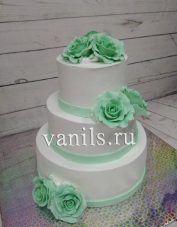 Свадебный торт с мятными розами
