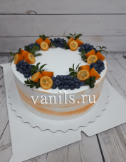 Торт оранжевый с голубикой