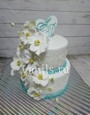 свадебный торт с кружевами