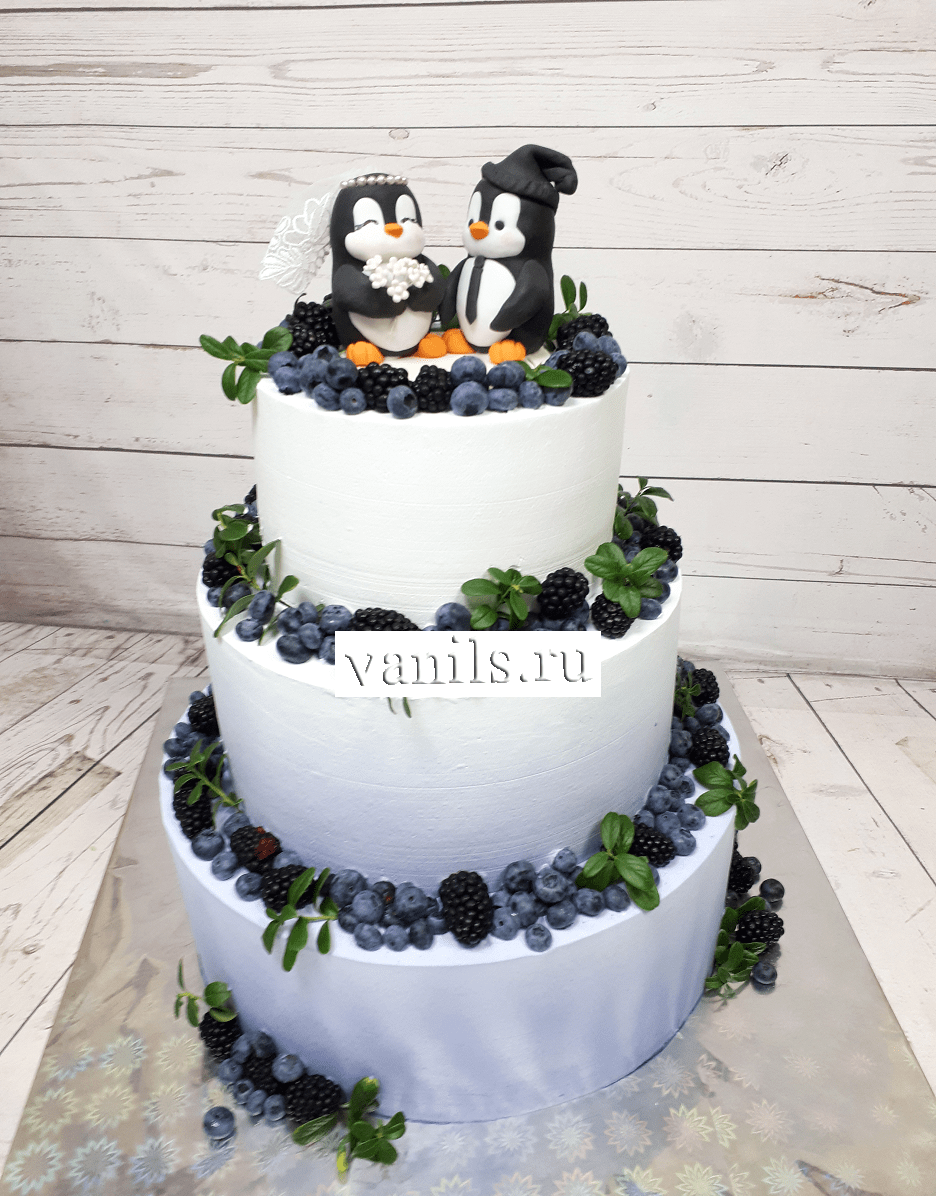 торт с пингвинами