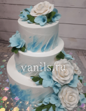 свадебный торт небесно голубой